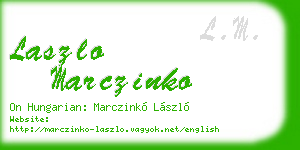 laszlo marczinko business card