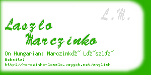 laszlo marczinko business card